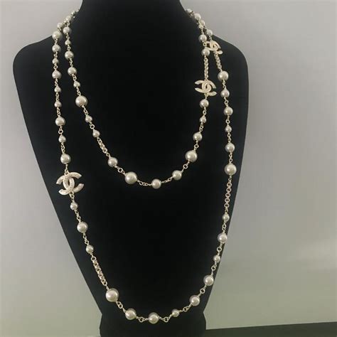 chanel chain necklace fake|chanel knockoff pearl necklace.